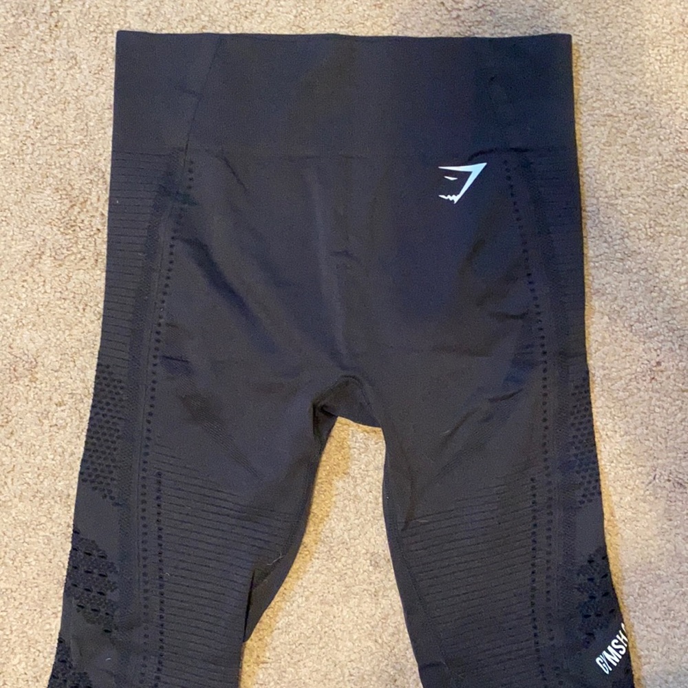 Black gymshark leggings in the size medium